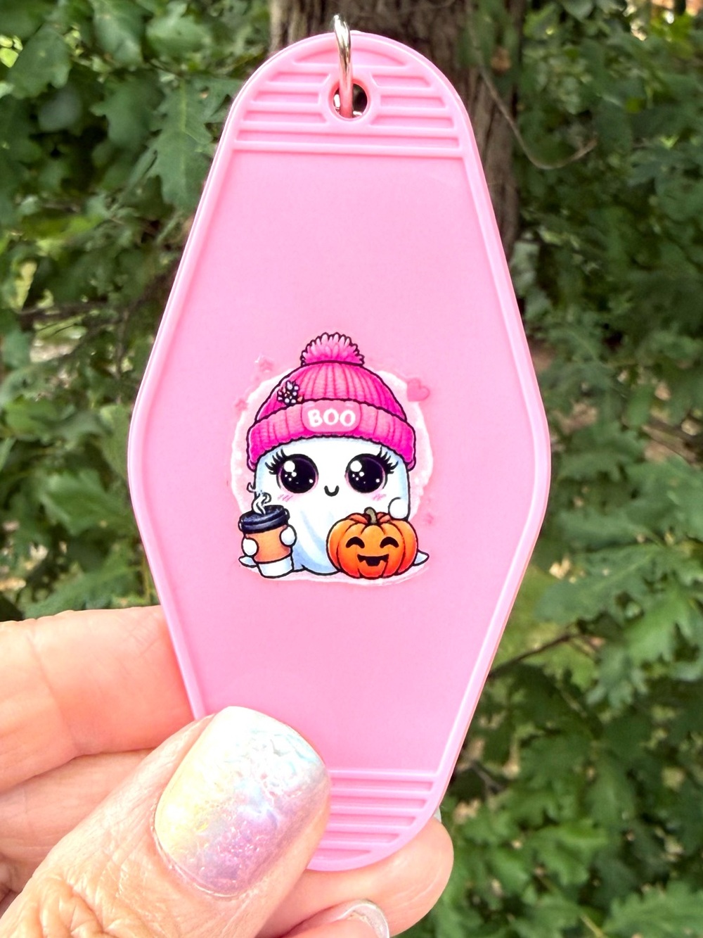 Vintage style motel key 3.5 keychain fall autumn Halloween-themed gift idea